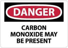 NMC - "Danger - Carbon Monoxide May Be Present", 10" Long x 14" Wide, Rigid Plastic Safety Sign - Rectangle, 0.05" Thick, Use for Hazardous Materials - Apex Tool & Supply