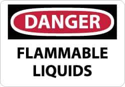 NMC - "Danger - Flammable Liquids", 7" Long x 10" Wide, Rigid Plastic Safety Sign - Rectangle, 0.05" Thick, Use for Hazardous Materials - Apex Tool & Supply