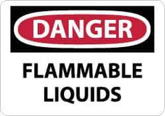NMC - "Danger - Flammable Liquids", 7" Long x 10" Wide, Rigid Plastic Safety Sign - Rectangle, 0.05" Thick, Use for Hazardous Materials - Apex Tool & Supply