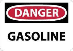 NMC - "Danger - Gasoline", 7" Long x 10" Wide, Rigid Plastic Safety Sign - Rectangle, 0.05" Thick, Use for Hazardous Materials - Apex Tool & Supply