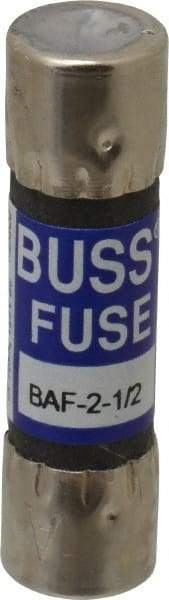 Cooper Bussmann - 250 VAC, 2.5 Amp, Fast-Acting General Purpose Fuse - Fuse Holder Mount, 1-1/2" OAL, 10 at 125 V kA Rating, 13/32" Diam - Apex Tool & Supply