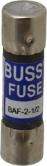 Cooper Bussmann - 250 VAC, 2.5 Amp, Fast-Acting General Purpose Fuse - Fuse Holder Mount, 1-1/2" OAL, 10 at 125 V kA Rating, 13/32" Diam - Apex Tool & Supply