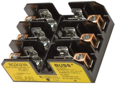 Cooper Bussmann - 3 Pole, 14 to 6 AWG, 480 VAC/VDC, 30 Amp, DIN Rail Mount Fuse Block - 3 Inch Long x 2.38 Inch Wide x 1.22 Inch High Block - Apex Tool & Supply