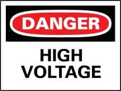 NMC - "Danger - High Voltage", 14" Long x 20" Wide, Aluminum Safety Sign - Rectangle, 0.04" Thick, Use for Accident Prevention - Apex Tool & Supply