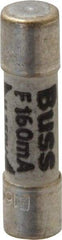 Cooper Bussmann - 250 VAC, 32 VDC, 0.16 Amp, Fast-Acting Miniature Ceramic Fuse - 20mm OAL, 5mm Diam - Apex Tool & Supply
