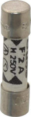 Cooper Bussmann - 250 VAC, 32 VDC, 2 Amp, Fast-Acting Miniature Ceramic Fuse - 20mm OAL, 5mm Diam - Apex Tool & Supply