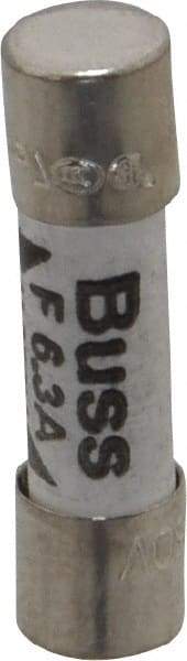 Cooper Bussmann - 250 VAC, 32 VDC, 6.3 Amp, Fast-Acting Miniature Ceramic Fuse - 20mm OAL, 5mm Diam - Apex Tool & Supply