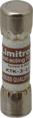 Cooper Bussmann - 600 VAC, 3.5 Amp, Fast-Acting General Purpose Fuse - Fuse Holder Mount, 1-1/2" OAL, 100 at AC kA Rating, 13/32" Diam - Apex Tool & Supply