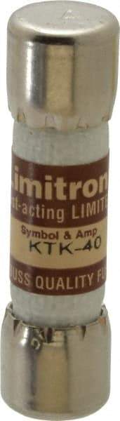 Cooper Bussmann - 600 VAC, 40 Amp, Fast-Acting General Purpose Fuse - Fuse Holder Mount, 1-1/2" OAL, 100 at AC kA Rating, 13/32" Diam - Apex Tool & Supply