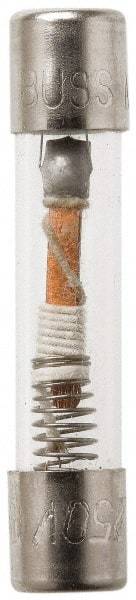 Cooper Bussmann - 250 VAC, 32 VDC, 1 Amp, Time Delay Miniature Glass Fuse - 1-1/4" OAL, 1/4" Diam - Apex Tool & Supply