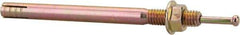 Wej-It - 3/8" Diam, 3/8" Drill, 4-3/4" OAL, 1-1/2" Min Embedment Hammer Drive Concrete Anchor - Grade 5 Iron (Pin)/Steel (Body), Zinc Yellow Dichromate Finish, Hex Nut Head, Hex Drive - Apex Tool & Supply