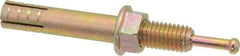 Wej-It - 1/2" Diam, 1/2" Drill, 3-1/2" OAL, 2-1/4" Min Embedment Hammer Drive Concrete Anchor - Grade 5 Iron (Pin)/Steel (Body), Zinc Yellow Dichromate Finish, Hex Nut Head, Hex Drive - Apex Tool & Supply
