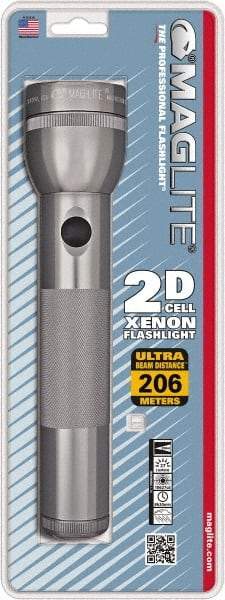 Mag-Lite - Krypton Bulb, 27 Lumens, Industrial/Tactical Flashlight - Gray Aluminum Body, 2 D Batteries Not Included - Apex Tool & Supply
