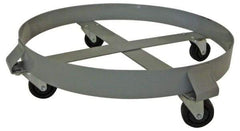 PRO-SOURCE - 1,000 Lb Load Capacity, 30 Gal Drum Dolly - 6-1/2" High, 4 Wheels - Apex Tool & Supply