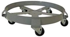 PRO-SOURCE - 1,400 Lb Load Capacity, 55 Gal Drum Dolly - 6-1/2" High, 5 Wheels - Apex Tool & Supply