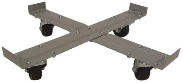 PRO-SOURCE - 1,000 Lb Load Capacity, 55 Gal Drum Dolly - 4" High, 4 Wheels - Apex Tool & Supply