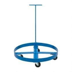 PRO-SOURCE - 1,000 Lb Load Capacity, 55 Gal Drum Dolly - 4" High, 4 Wheels - Apex Tool & Supply