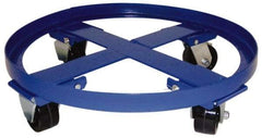 PRO-SOURCE - 2,000 Lb Load Capacity, 55 Gal Drum Dolly - 5-3/4" High, 4 Wheels - Apex Tool & Supply