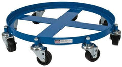 PRO-SOURCE - 2,000 Lb Load Capacity, 55 Gal Drum Dolly - 4" High, 8 Wheels - Apex Tool & Supply