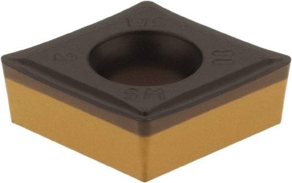 Iscar - CCMT432 SM Grade IC8250 Carbide Turning Insert - TiCN/Al2O3 Finish, 80° Diamond, 1/2" Inscr Circle, 3/16" Thick, 1/32" Corner Radius - Apex Tool & Supply