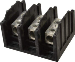 Cooper Bussmann - 3 Poles, 310 Amp, 350 kcmil-6 AWG (Cu/Al) Primary, 350 kcmil-6 AWG (Cu/Al) Secondary, Thermoplastic Power Distribution Block - 600 VAC/VDC, 1 Primary Connection, 5.2 Inch Long x 3.32 Inch Deep x 4 Inch High - Apex Tool & Supply