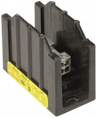 Cooper Bussmann - 2 Poles, 310 Amp, 350 kcmil-6 AWG (Cu/Al) Primary, 4-12 AWG (Al), 4-14 AWG (Cu) Secondary, Thermoplastic Power Distribution Block - 600 VAC/VDC, 2 Primary Connection, 3.58 Inch Long x 3.32 Inch Deep x 4 Inch High - Apex Tool & Supply