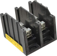 Cooper Bussmann - 2 Poles, 175 Amp, 8-2/0 AWG (Al), 14-2/0 AWG (Cu) Primary, 4-14 AWG (Cu), 4-8 AWG (Al) Secondary, Thermoplastic Power Distribution Block - 600 VAC/VDC, 1 Primary Connection, 3.58 Inch Long x 3.32 Inch Deep x 4 Inch High - Apex Tool & Supply