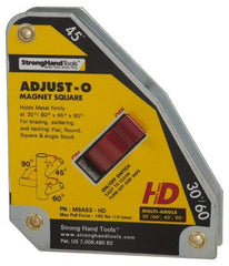 Strong Hand Tools - 5-1/8" Wide x 1-3/8" Deep x 6" High Magnetic Welding & Fabrication Square - 133 Lb Average Pull Force - Apex Tool & Supply