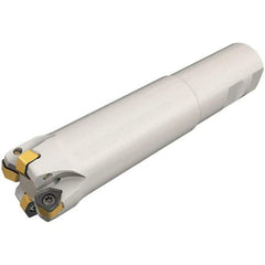 Iscar - 1-1/4" Cut Diam, 0.043" Max Depth, 1-1/4" Shank Diam, Weldon Shank Indexable High-Feed End Mill - Screw Holding Method, H600 WXCU 05 Insert, FF EWX-05 Toolholder, Through Coolant - Apex Tool & Supply