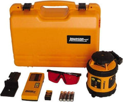 Johnson Level & Tool - 800' (Exterior) Measuring Range, 1/8" at 50' Accuracy, Self-Leveling Rotary Laser - ±3° Self Leveling Range, 200, 400 & 600 RPM, 2 Beams, AA Battery Included - Apex Tool & Supply