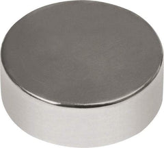 Mag-Mate - 3/4" Diam x 1/4" High Neodymium Rare Earth Magnet - 10.7 Lb Max Capacity, 180°F Max, Nickel Plated - Apex Tool & Supply