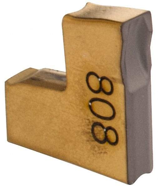 Iscar - TAG C IC808 Grade, 0.0807" Cutting Width, Carbide Cutoff Insert - 6° Left Hand Lead Angle, 0.0079" Cnr Rad, TiAlN Coated, Single End - Apex Tool & Supply