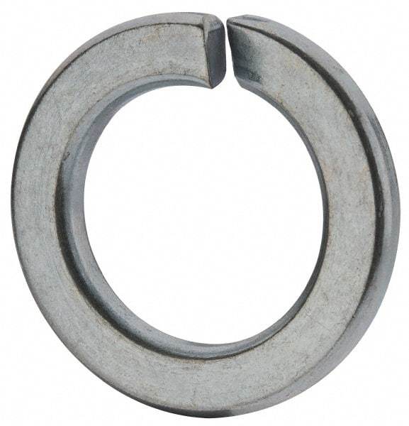 Value Collection - M18, 18.2mm ID, 29.4mm OD, 3.5mm Thick Split Lock Washer - Grade 8 Spring Steel, Zinc-Plated Finish, 18.2mm Min ID, 19mm Max ID - Apex Tool & Supply