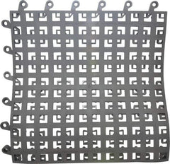 Wearwell - 18" Long x 18" Wide x 7/8" Thick, Anti-Fatigue Modular Matting Soft Open Grid - Male & Female, 4 Interlocking Sides, Charcoal, For Dry & Wet Areas, Series 564 - Apex Tool & Supply