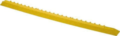 Wearwell - 39" Long x 3" Wide x 5/8" Thick, Anti-Fatigue Modular Matting Ramp Edge - Male, Yellow, For Dry & Wet Areas, Series 572 - Apex Tool & Supply