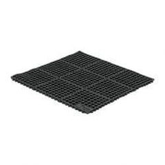 Wearwell - 3' Long x 3' Wide x 5/8" Thick, Anti-Fatigue Modular Matting Tiles - Black, For Dry & Wet Areas, Series 572 - Apex Tool & Supply