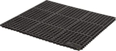 Wearwell - 3' Long x 3' Wide x 5/8" Thick, Anti-Fatigue Modular Matting Tiles - Black, For Dry & Wet Areas, Series 576 - Apex Tool & Supply