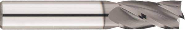 SGS - 1/2", 1" LOC, 1/2" Shank Diam, 3" OAL, 4 Flute, Solid Carbide Square End Mill - Single End, AlTiN Finish, Spiral Flute, 30° Helix, Centercutting, Right Hand Cut, Right Hand Flute, Series 1 - Apex Tool & Supply