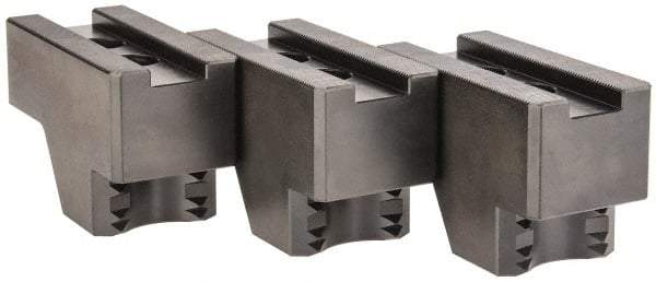 Schunk - 12" Max Chuck Diam Compatibility, Steel 1.5mm x 60° Serrated Hard Lathe Top Jaws - 21mm Groove Width, 50mm Wide x 2-1/2" High - Apex Tool & Supply