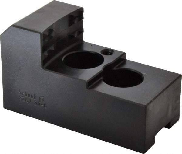 Schunk - 12" Max Chuck Diam Compatibility, Steel 1.5mm x 60° Serrated Hard Lathe Top Jaws - 21mm Groove Width, 50mm Wide x 2-1/2" High - Apex Tool & Supply