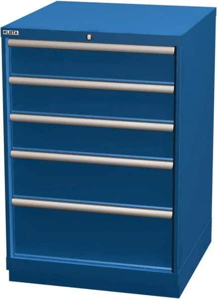 LISTA - 5 Drawer, Modular Storage Cabinet - Steel, 28-1/4" Wide x 28-1/2" Deep x 41-3/4" High, Blue - Apex Tool & Supply