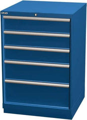LISTA - 5 Drawer, Modular Storage Cabinet - Steel, 28-1/4" Wide x 28-1/2" Deep x 41-3/4" High, Blue - Apex Tool & Supply