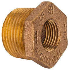 Merit Brass - Class 125, 1 x 1/2" Internal Pipe, Lead Free Brass Hex Bushing - MNPT x FNPT - Apex Tool & Supply