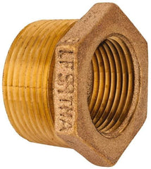 Merit Brass - Class 125, 1-1/4 x 1" Internal Pipe, Lead Free Brass Hex Bushing - MNPT x FNPT - Apex Tool & Supply