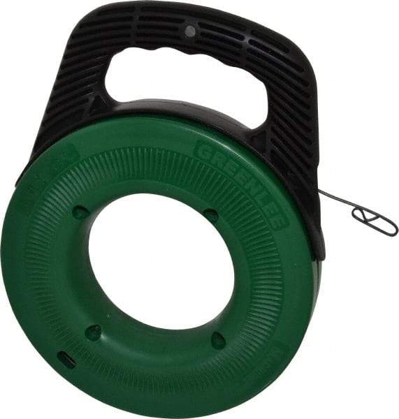 Greenlee - 65 Ft. Long x 1/8 Inch Wide, 0.045 Inch Thick, Steel Fish Tape - 400 Lb. Pulling Strength, Includes Case - Apex Tool & Supply