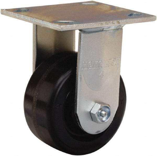 Hamilton - 4" Diam x 2" Wide x 5-5/8" OAH Top Plate Mount Rigid Caster - Phenolic, 800 Lb Capacity, Straight Roller Bearing, 4 x 4-1/2" Plate - Apex Tool & Supply
