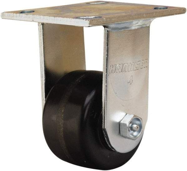 Hamilton - 3-1/4" Diam x 2" Wide x 5-1/4" OAH Top Plate Mount Rigid Caster - Phenolic, 700 Lb Capacity, Straight Roller Bearing, 4 x 4-1/2" Plate - Apex Tool & Supply