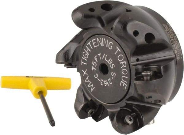 Kennametal - 5" Cut Diam, 12.7mm Max Depth, 1-1/2" Arbor Hole, 6 Inserts, RCGT 86... Insert Style, Indexable Copy Face Mill - BMD500 Cutter Style, 9,000 Max RPM, 2-1/2 High, Series KSRM - Apex Tool & Supply