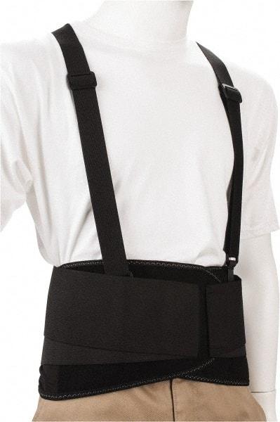 Ergodyne - Size 3XL, Hook & Loop, Spandex Belt with Adjustable Shoulder Straps - 46 to 52" Waist, 8" Wide, Detachable Strap, Black - Apex Tool & Supply