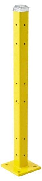 Steel King - Triple 42 Inch High Corner and Center Steel Guard Rail Mount Post - Yellow, For Use with Steel King Railing - Apex Tool & Supply
